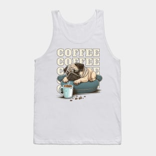 Pug With Coffee Tank Top